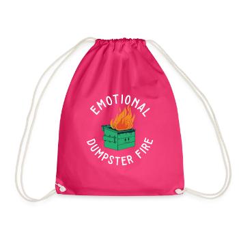 Emotional Heartbroken Quote Emotional Dumpster - Turnbeutel - Fuchsia - Vorne