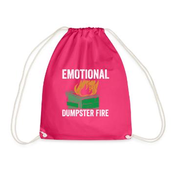 Heartbroken Quote Emotional Dumpster Fire Anxiety - Turnbeutel - Fuchsia - Vorne