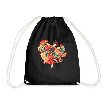 Tokyo Asia 80s Japanese Retro Geishas Geisha - Drawstring Bag - black - Front