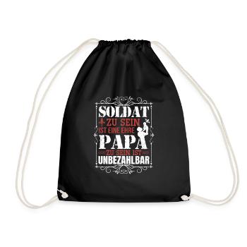 SOLDAT und Papa - Turnbeutel - Schwarz - Vorne
