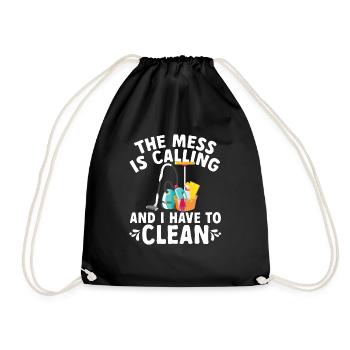Domestic help, cleaner, housekeeper - Drawstring Bag - black - Front