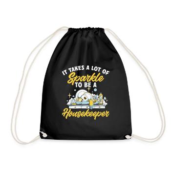 Domestic help, cleaner, housekeeper - Drawstring Bag - black - Front