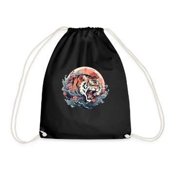 Tokyo Asie 80s Rétro Tiger Japonais - Sac de sport léger - noir - Devant