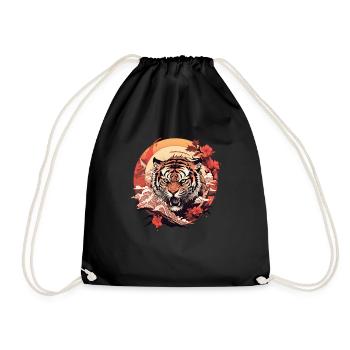 Tokyo Asie 80s Rétro Tiger Japonais - Sac de sport léger - noir - Devant