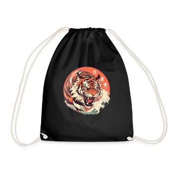 Tokyo Asie 80s Rétro Tiger Japonais - Sac de sport léger - noir - Devant