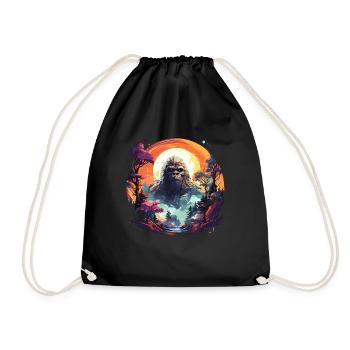 Bigfoot Nature Conception graphique colorée - Sasquatc - Sac de sport léger - noir - Devant