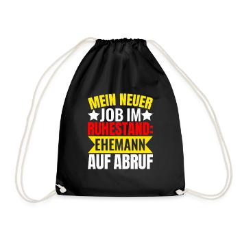 Witzige Sprüche Ehemann Auf Abruf - Turnbeutel - Schwarz - Vorne