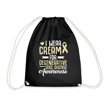I wear cream for the month of degenerative - Drawstring Bag - black - Front