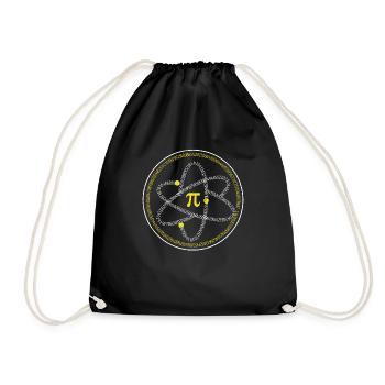 Atom Pi Day Math Science 3.14 Geek Teacher Student - Drawstring Bag - black - Front