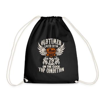 79 year old birthday outfit for classic car fans - Turnbeutel - Schwarz - Vorne
