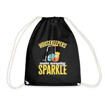 Domestic help, cleaner, housekeeper - Drawstring Bag - black - Front