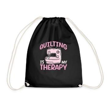 Quilting is my therapy Seamstress Sewing Quilter - Drawstring Bag - black - Front