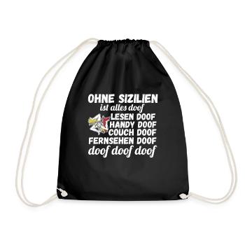 Sizilianer Sizilianisch Sizilien - Turnbeutel - Schwarz - Vorne