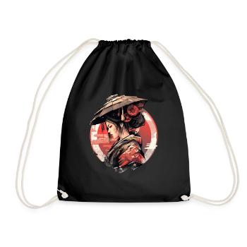 Asia 80s Japanese Retro Samurai Samurai - Drawstring Bag - black - Front