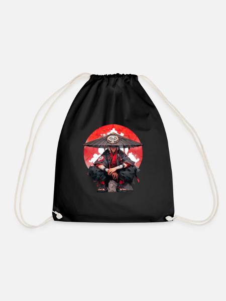 Asien 80er Japanischer Retro Samurais Samurai - Turnbeutel - Schwarz