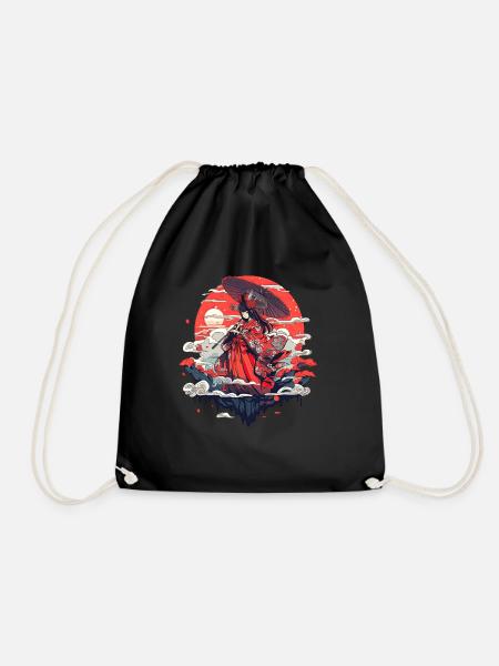 Asien 80er Japanischer Retro Samurais Samurai - Turnbeutel - Schwarz