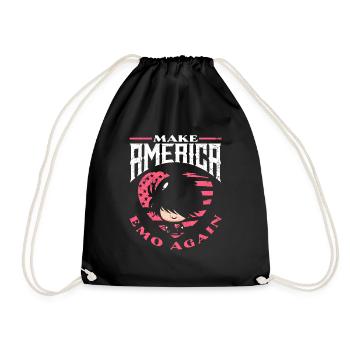 Emoticon Make America Emo Again Emocore Aesthetic - Turnbeutel - Schwarz - Vorne