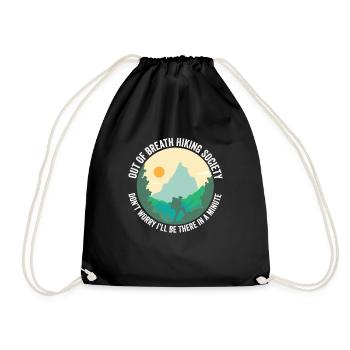 Out of Breath Hiking Society Funny Hiker Trekking - Turnbeutel - Schwarz - Vorne