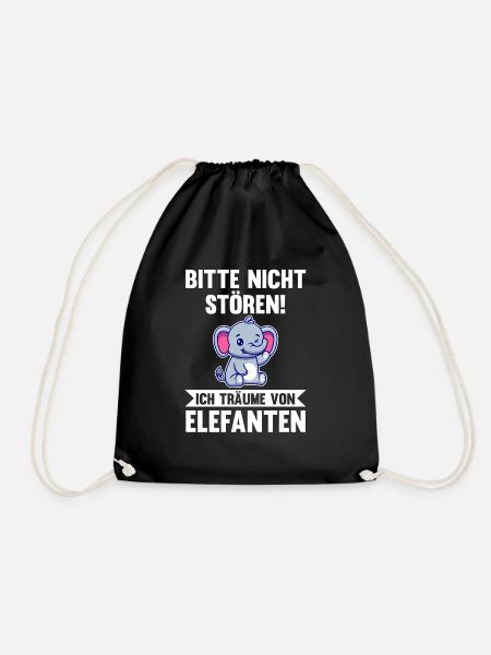 Elefant Elefanten - Turnbeutel - Schwarz