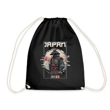 Asia 80s Japanese Retro Samurai Samurai - Drawstring Bag - black - Front