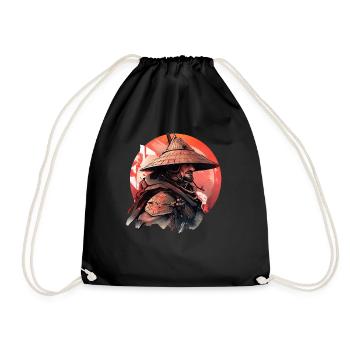 Asien 80er Japanischer Retro Samurais Samurai - Turnbeutel - Schwarz - Vorne