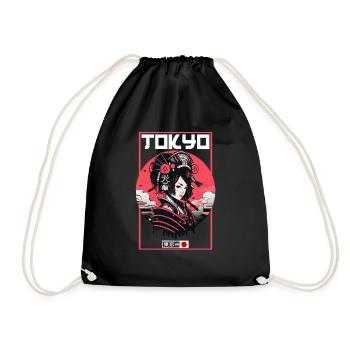 Asien 80er Japanischer Retro Samurais Samurai - Turnbeutel - Schwarz - Vorne