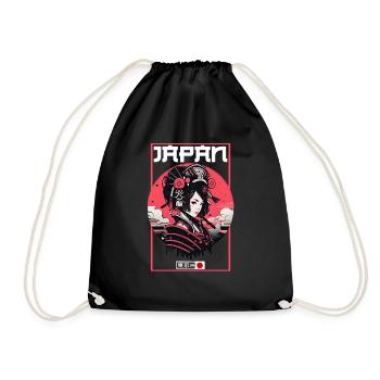 Asia 80s Japanese Retro Samurai Samurai - Drawstring Bag - black - Front