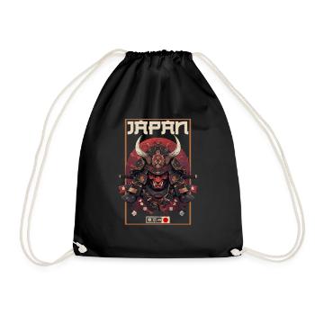 Asia 80s Japanese Retro Samurai Samurai - Drawstring Bag - black - Front