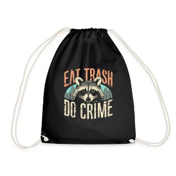 Raccoon eat trash do crime - Turnbeutel - Schwarz - Vorne