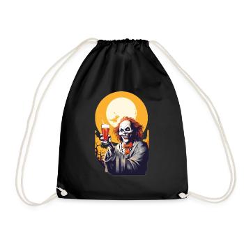 Halloween Party Drinkingcute zombiehappy halloween - Drawstring Bag - black - Front