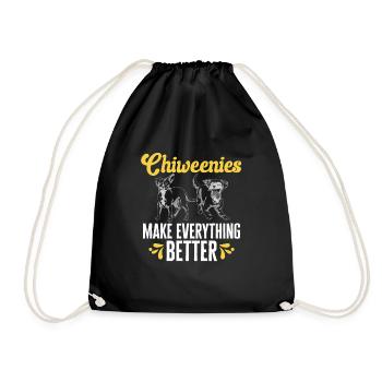 Chiweenie Chien - Sac de sport léger - noir - Devant