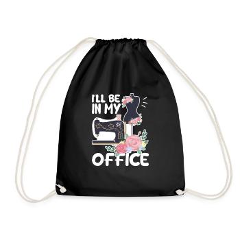 Je serai dans ma salle de couture de bureau Funny Sew - Sac de sport léger - noir - Devant