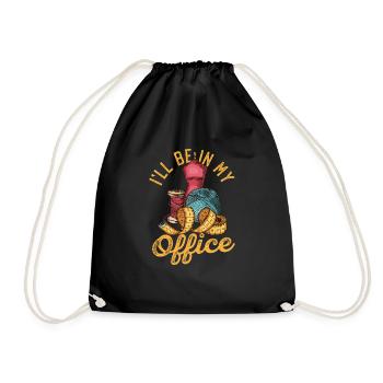 Je serai dans ma salle de couture de bureau Funny Sew - Sac de sport léger - noir - Devant