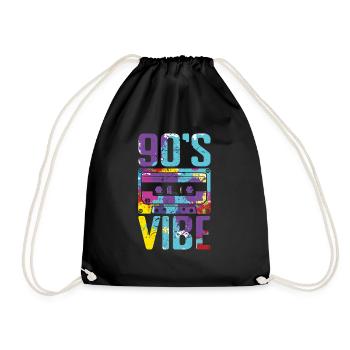 Love 90s Carnaval 90 Retro Party Année 1990 Tie Dye - Sac de sport léger - noir - Devant