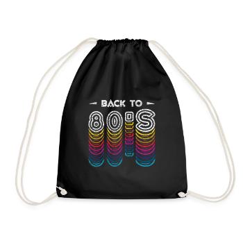 Back 80s Carnival 80s Retro Party 1980 - Drawstring Bag - black - Front