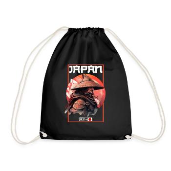 Asia 80s Japanese Retro Samurai Samurai - Drawstring Bag - black - Front
