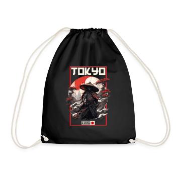 Asien 80er Japanischer Retro Samurais Samurai - Turnbeutel - Schwarz - Vorne