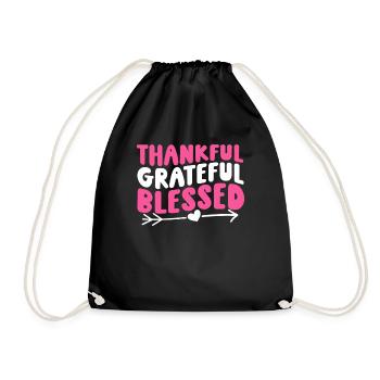 Thankful Grateful - Turnbeutel - Schwarz - Vorne
