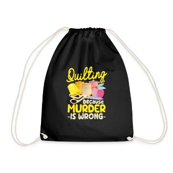 Quilting parce que le meurtre est faux Couture drôle Quilter - Sac de sport léger - noir - Devant