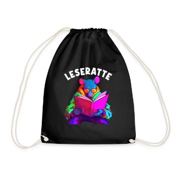 Leidenschaftlicher Leser Leserin Leseratte - Turnbeutel - Schwarz - Vorne