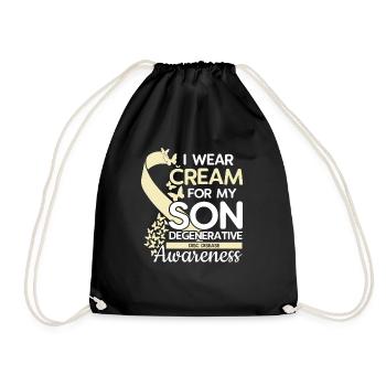 I wear cream for my son - awareness of - Drawstring Bag - black - Front
