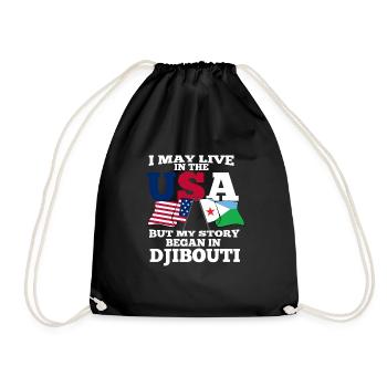 Djibouti America Usa Gift - Drawstring Bag - black - Front