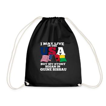 Guinea Bissau America Usa Gift - Drawstring Bag - black - Front