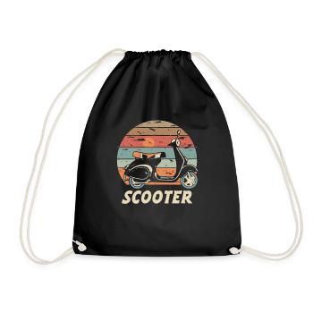 Scooter Motorroller Mofa Moped Roller - Drawstring Bag - black - Front