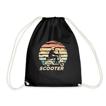 Scooter Motorroller Mofa Moped Roller - Drawstring Bag - black - Front