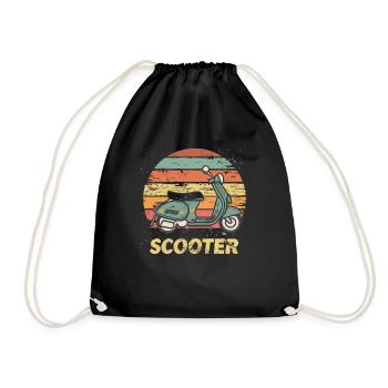 Scooter Motorroller Mofa Moped Roller - Drawstring Bag - black - Front