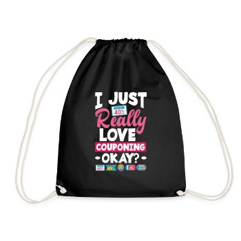 Lustiges Extrem Couponing Coupon Geschenk - Turnbeutel - Schwarz - Vorne