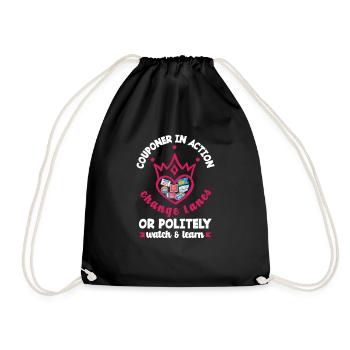 Funny Extreme Couponing Coupon Gift - Drawstring Bag - black - Front