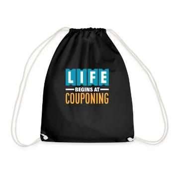 Lustiges Extrem Couponing Coupon Geschenk - Turnbeutel - Schwarz - Vorne