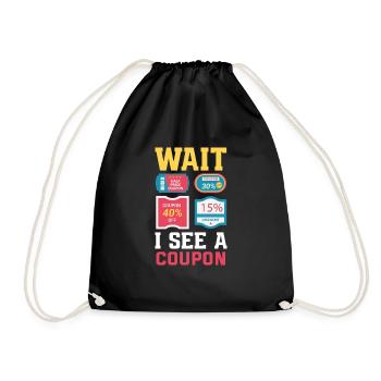 Lustiges Extrem Couponing Coupon Geschenk - Turnbeutel - Schwarz - Vorne